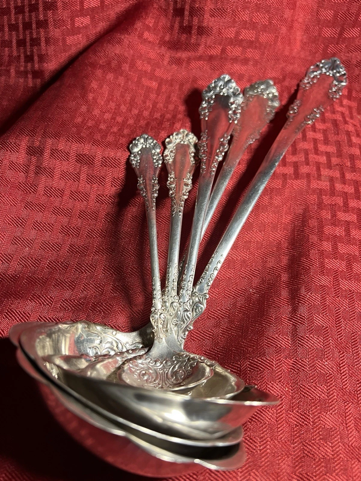 1847 ROGERS*BERKSHIRE PATTERN*COMPLETE SET OF LADLES(5)*GORGEOUS*1897