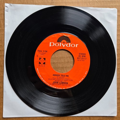 JOHN LENNON Nobody Told Me THE BEATLES Polydor 45 7" Record Vinyl