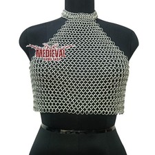 Medieval Aluminium Chainmail Top 10mm Butted Ring Handmade Cosplay Womens Outfit