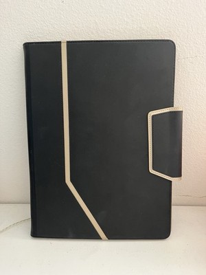 Toplive Black and Beige Portfolio Binder A4 Zip Clipboard Phone And Card Holder