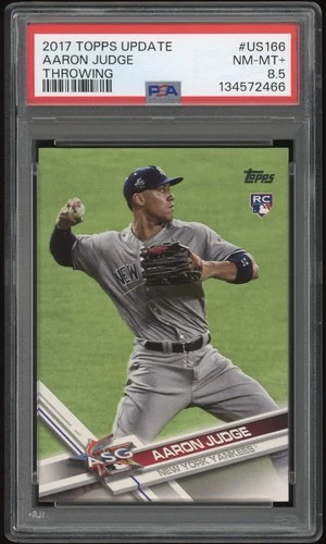 PSA 8.5 Aaron Judge 2017 Topps Update #US166 All Star Game Throwing Rookie RC