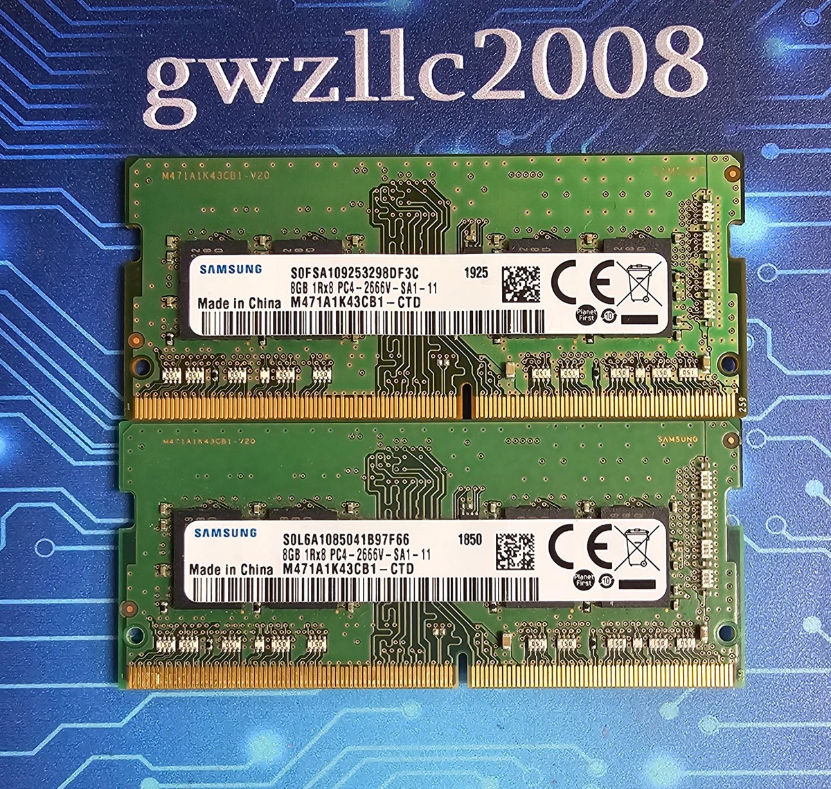 418☆SAMSUNG DDR4 PC4-2666V 8GB×2 計16GB 動作品 Samsung DDR4 PC4