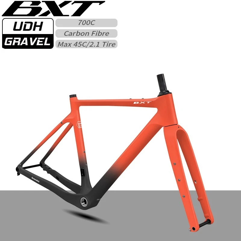 BXT UDH Kohlenstoff Gravel Fahrrad Rahmen Vollständig verstecktes Kabel 700*45C - Bild 2 von 4