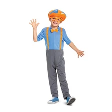 Blippi Costume for Kids - Official Jumpsuit, Hat & Bowtie - Toddler Size 2T