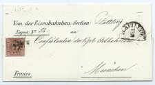 gMRSt Nr. 399 der 2. Verteilung auf Brief  m. Nr. 4II v. Plattling n. M&uuml;nchen
