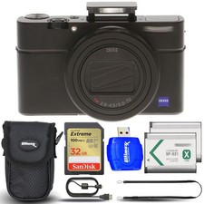 Sony Cyber-shot DSC-RX100 VII Digital Camera + EXT BATT + Pouch 32GB Bundle