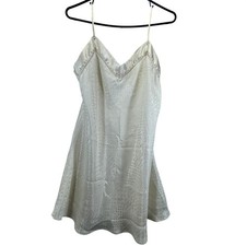 Vintage Adonna Nightgown Women Medium White Jacquard Flowy Coquette Bridal Fairy