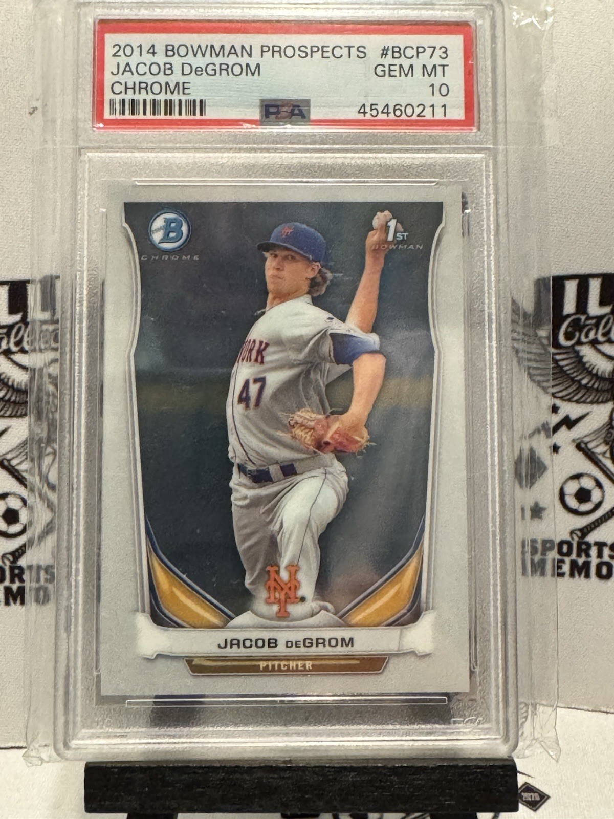 2014 BOWMAN PROSPECTS CHROME #BCP73 JACOB DEGROM PSA 10