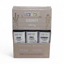 Aura Cacia Serenity Calming Pure Essential Oil Set 3 Pack of 0.25oz Bottles NEW