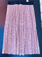 Womens Lularoe Accordion Pleated Skirt Size Medium Pink Gold Black