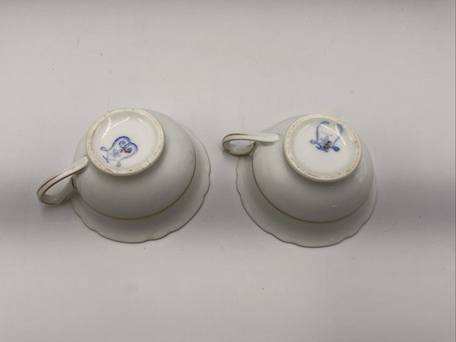 4 Vintage Czech Porcelain Trios Cup/Saucer/Side Plate Pink Roses Scallop Edge B - Picture 19 of 24