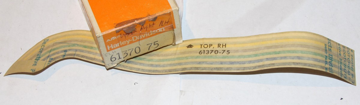 HARLEY 61370-75 UPPER RIGHT TANK DECAL FLH SUPER GLIDE NOS OEM | eBay