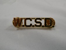 GA-REL Insignia 3/8"-"W.C.S.D." Letter Collar UNIFORM GOLD Finish PIN RANK