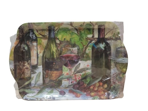 Bandeja para baratijas de melamina Bandeja para dispersar ~ Diseño de vino, 6,75" x 4,75" NUEVO - Imagen 2 de 3