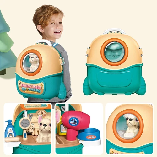 16Pcs Pet Dog Grooming Toys Pretend Vet Care Play Set Doctor Kit for Kids Gifts - Picture 6 of 9