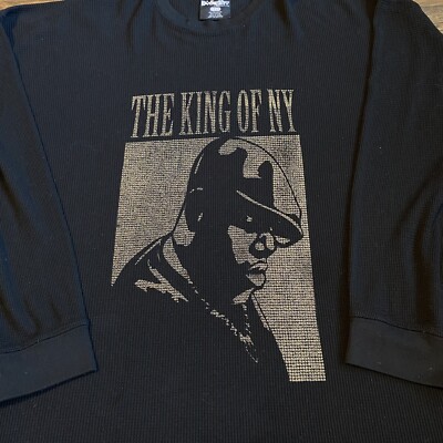 Vintage Notorious BIG Hip Hop Rap Waffle Knit Thermal Shirt XXL