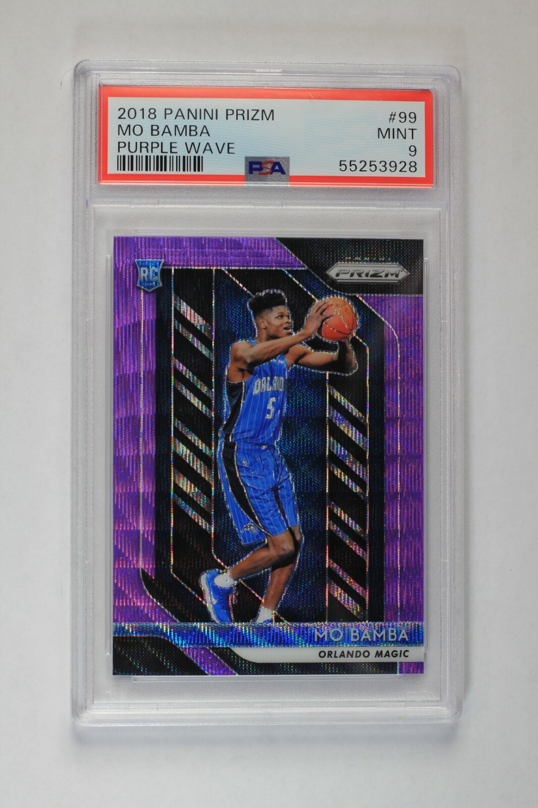 2018-19 Panini Prizm MO BAMBA #99 Purple Wave Rookie Card PSA 9 Mint RC
