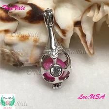 Lucky Clover - 925 Sterling Silver - Pearl Cage Pendant - Hold 6-8mm