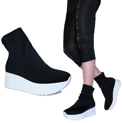 15% Scarpe Donna Sneakers Calzino Calza Elasticizzato Zeppa Platform Sport  C01 | eBay