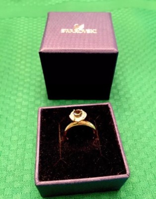 SWAROVSKI Swan Signed Ring Size 52/6 NIB Looks Like Engagement