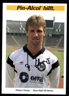 Robert Holzer autograph card blue white 90 Berlin original signed + A 250759