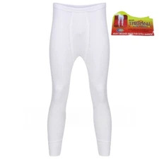 SPN MEN'S WHITE RIBBED THERMAL LONG JOHNS XXL 2XL