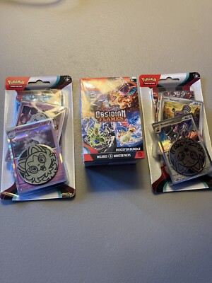 Pokemon TCG Obsidian Flames Booster Bundle + 2 Checklane Blisters 8 Packs New