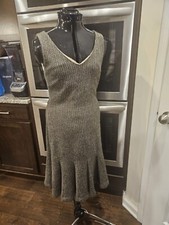 Helena Wool Thick Black And Tan Sweater Dress  8