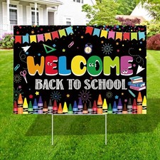Back to School Decorations Outdoor Yard Signs with Metal