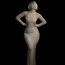 2023 Fashion Rhinestone Dresses  Women's Stage Costumes