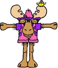 30 Custom Cute Cartoon Moose Personalized Address Labels