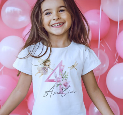 Personalisiertes MAGISCHES Feendesign Kinder T-Shirt, Kleinkind Oberteil T-Shirts, Kinderkleidung