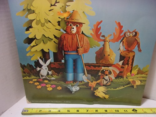 Vintage Smokey The Bear Don't Play with Matches Cardboard Sign - Picture 3 of 8