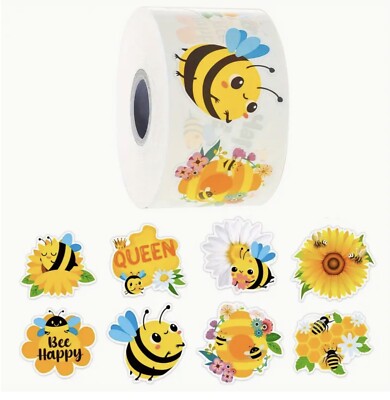 100 x Bienenkönigin !! Bee Happy!! Aufkleber Etiketten.