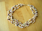 14K MO YELLOW GOLD FRESHWATER PASTEL PEARLS MULTI-GEMSTONE 3-STRAND NECKLACE-17" — photo 8