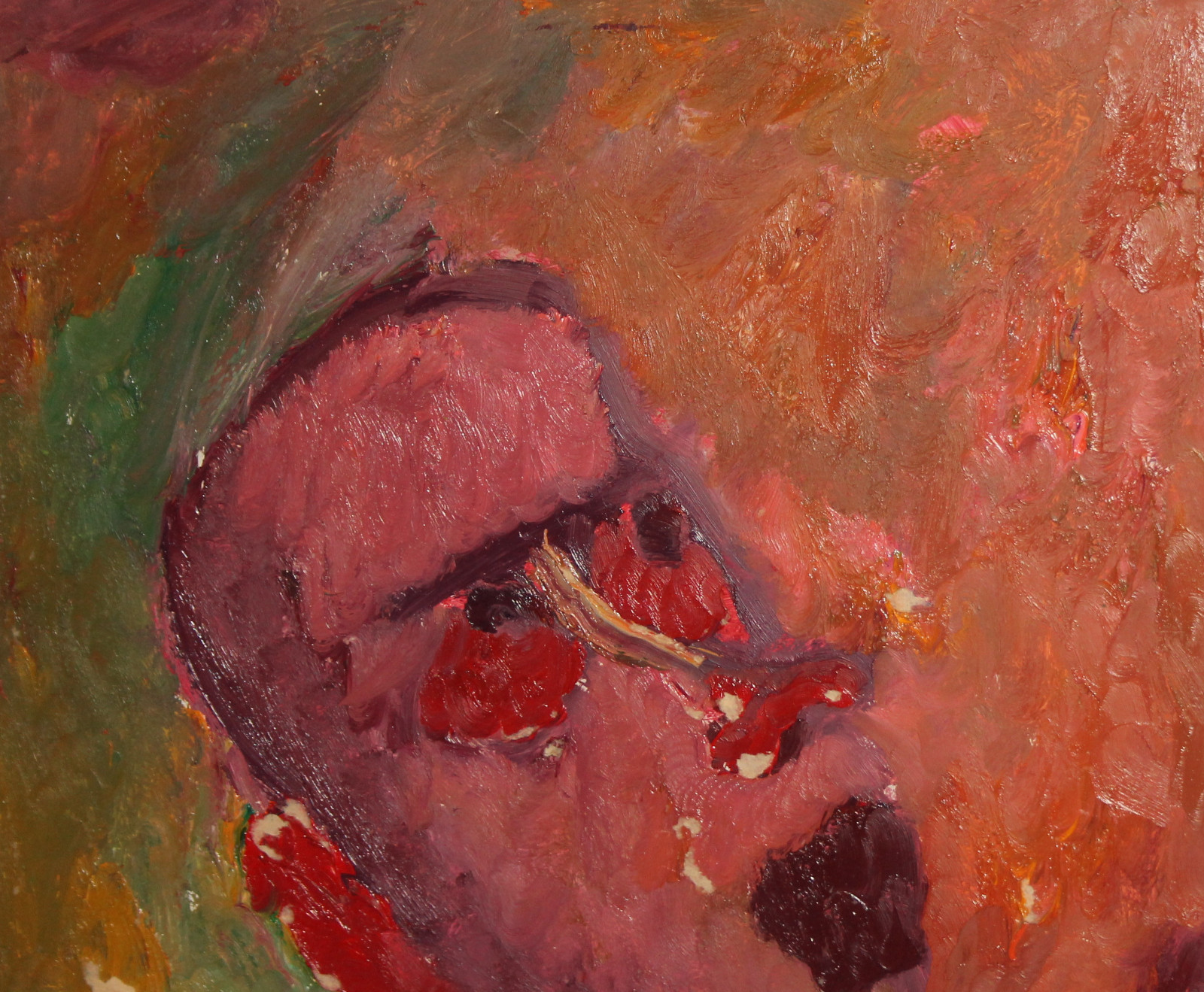 Vintage expressionist oil painting portrait