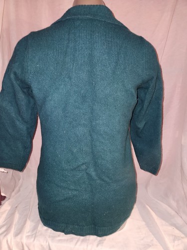 Sutton Studio Womens Button Front Lambs Wool Sweater Green Size 1X - Picture 5 of 13