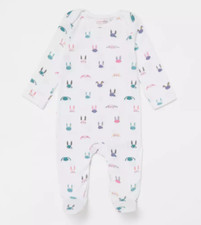 Debenhams Bluezoo - Baby Girls' White Bunny Print Sleepsuit