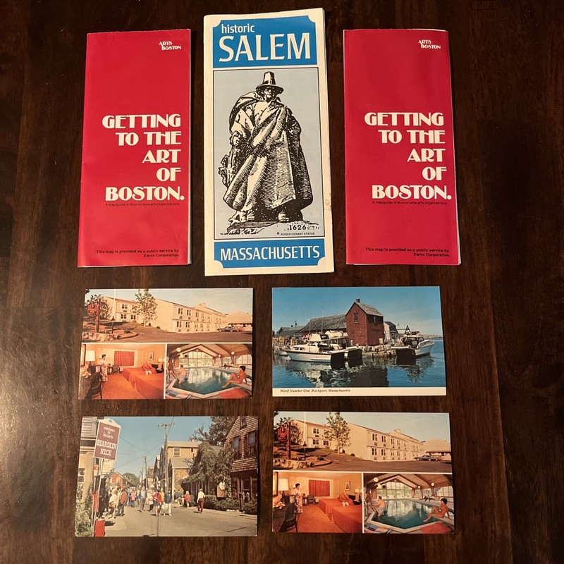 VTG 2 Getting to the Art of Boston & Salem Massachusetts Brochure Travel Maps