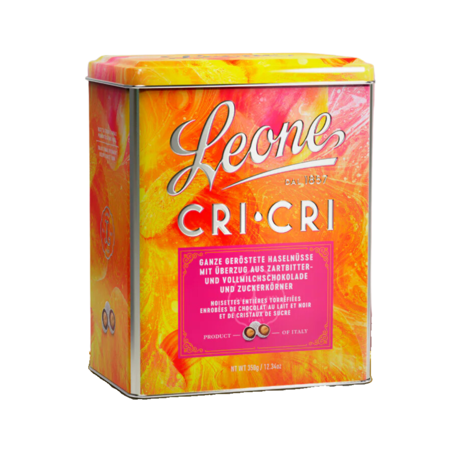 Cioccolatino Cri Cri Fondente Con Nocciola e Latte Pastiglie Leone Latta 350g