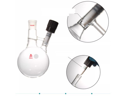 Solvent storage round bottle 0-10mm high vacuum throttle teflon door 24/29 100ml