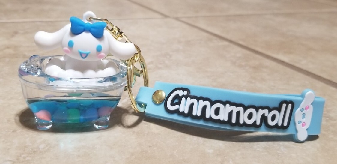 Unlicensed Cinnamoroll In Bathtub Glitter Shaker Keychain | eBay