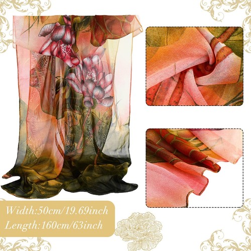 6 Pcs Scarves for Women Lightweight Summer Floral Print Pattern Scarf for Women - Picture 4 of 8
