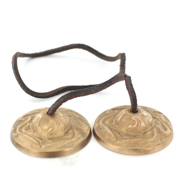 Brass Tingshas Tibetan Dragon Buddhist Meditation Yoga Spiritual 40049