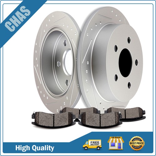 Rear Slotted Brake Rotors Brake Pads Fits 1997 1998-2005 Buick Century Chevrolet