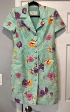 Ungaro Parallele Vintage Floral Button Down Dress 8