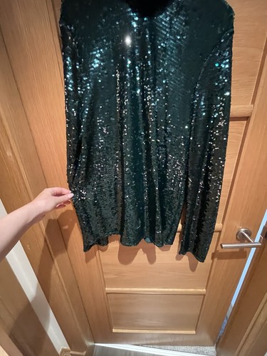Green Sequin Top/dress Size Large 12/14 - Picture 9 of 9