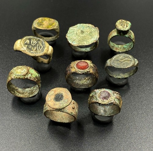 Anillos de bronce antiguos romanos griegos sasánidas del Cercano Oriente persa antigüedad eBay