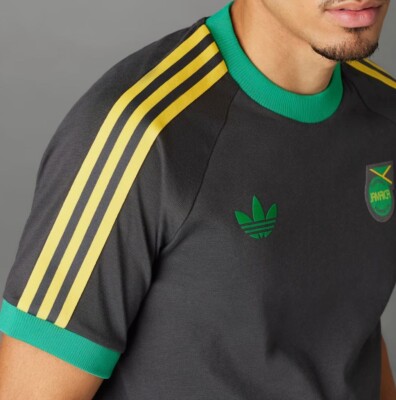 NEW MEN'S ADIDAS ORIGINALS JAMAICA 3 STRIPES TEE SHIRT