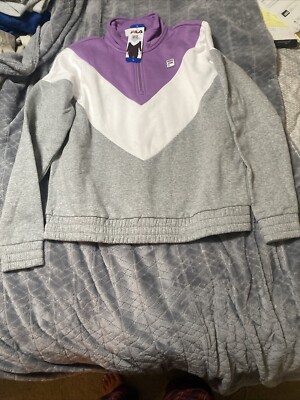 Women's Size L Nice Fila Quarter Zip Pullover Sweatshirt Soft And Cozy